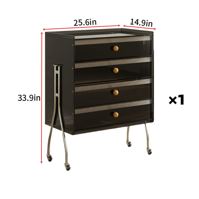 Commode décorative française rétro, Noir