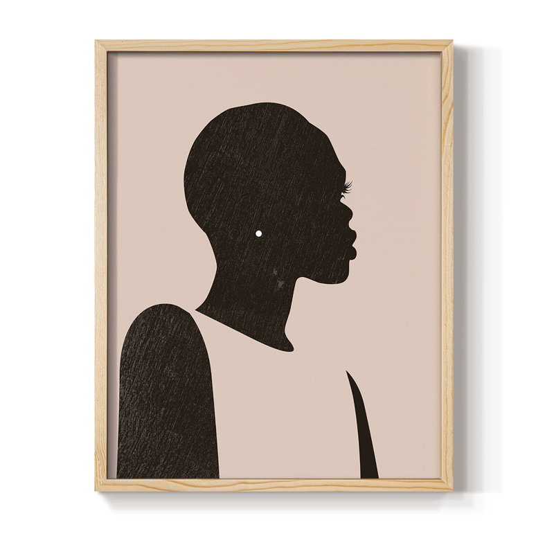 «Pink Silhouette II», reproduction encadrée - bois massif, H 21 po x l 17 po