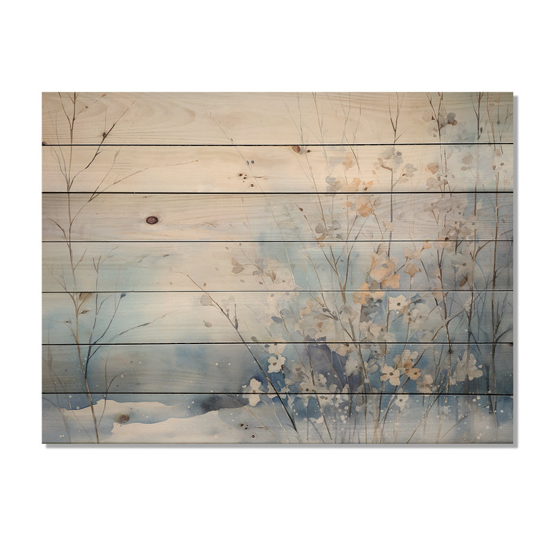 Frosty Scenic Winter Landscape III - Winter Landscape On Wood Print, 10" H x 20" W x 0.78" D