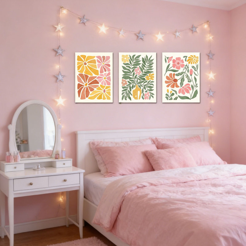 3 pièces d'art mural en toile sans cadre 16 "x 24"
