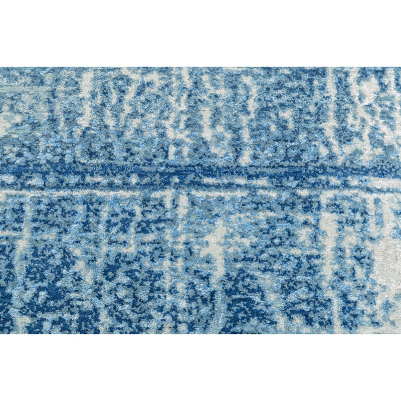High-Quality Hand-Knotted Silver And Blue Area Rug, Rectangle 6' x 9'