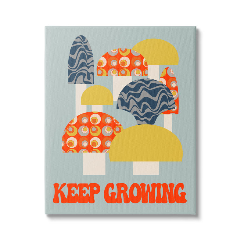 «Keep Growing Retro Mushroom on Canvas» par Lil 'Rue, reproduction, H 40 po x l 30 po x P 1,5 po