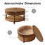 Table basse cannelée avec rangement et couvercle rabattable, table centrale brun rustique-721108530