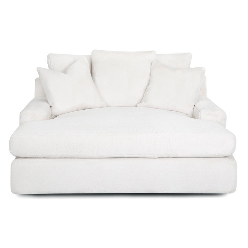 Chaise longue rembourrée Dovray, No, Blanc
