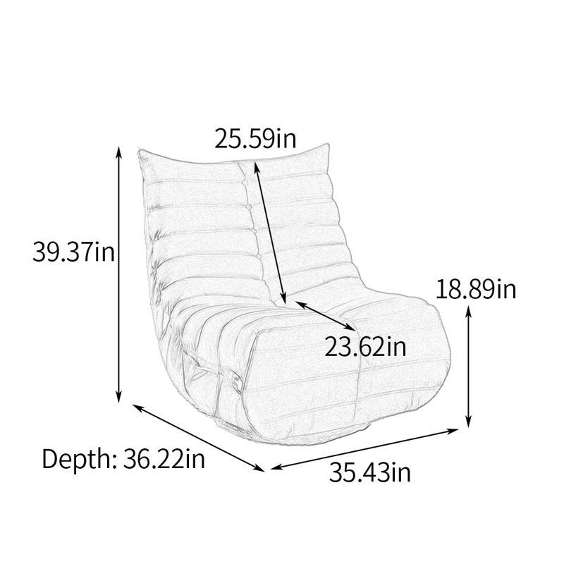 Fauteuil inclinable ergonomique et fonctionnel avec pochette de rangement, Fibre de polyester verte