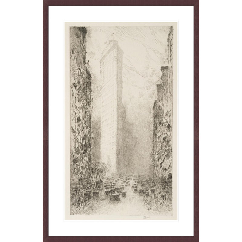 «Washington's Birthday - Fifth Avenue at 23rd Street» par Childe Hassam - impression giclée encadrée, H 41,5 po x l 26,89 po