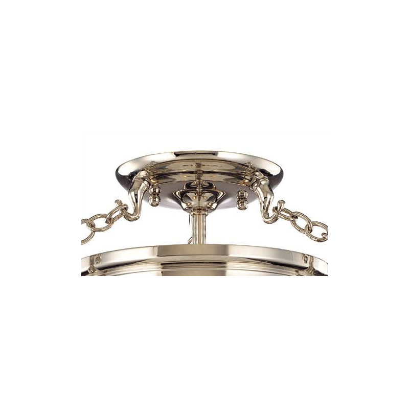 Hanover 3 - Light Semi Flush Mount, 21.5"H x 12"W, Aged Brass