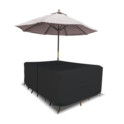 HeavyDuty Multipurpose Waterproof Outdoor Rectangle Dining Table &Chair Set Cover with Umbrella Hole