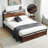 Bed Frame with 2 Drawers, Storage Headboard with Charging Station,Platform Bed, No Box Spring Neede-1406201558