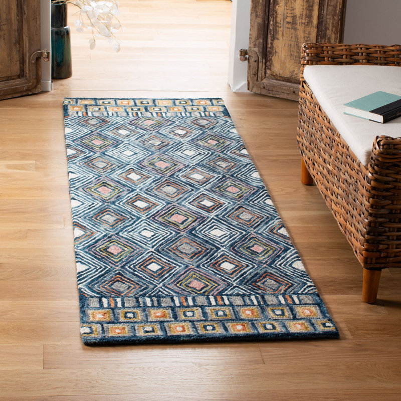 Deyoung Hand Tufted Wool Geometric Rug, Runner 2'3" x 7'