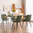 Modern Upholstered Back Dining Chair Armless Side Chair With Metal Legs-2123308378