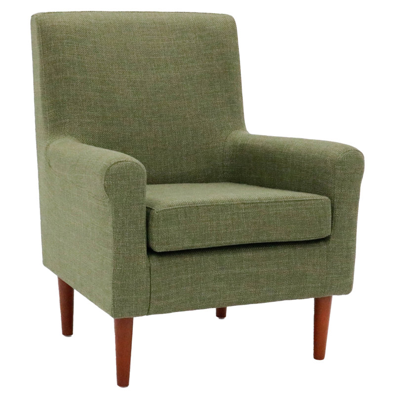 Ronald Upholstered Armchair, Green Polyester Blend