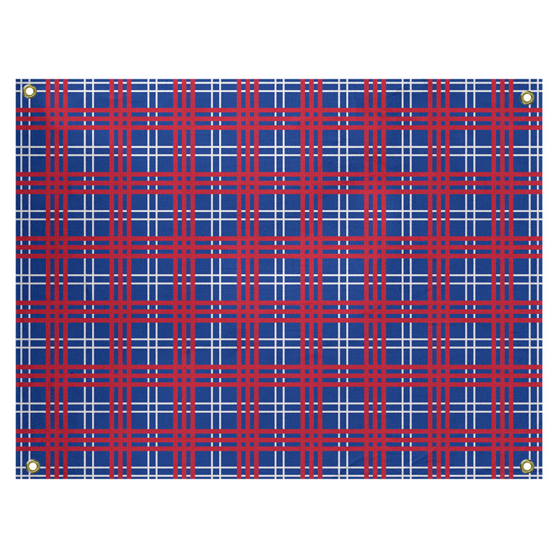 Tapisserie de luxe en polyester New England, H 50 po x l 59 po, Bleu marine / blanc / rouge