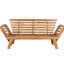 Lit de jour de patio extensible avec coussins et coussins recouverts de tissu aquatique doux de 2,8 po d'épaisseur, 3 coussins multifonctionnels à positions réglables, pour patio de jardin, cadre
