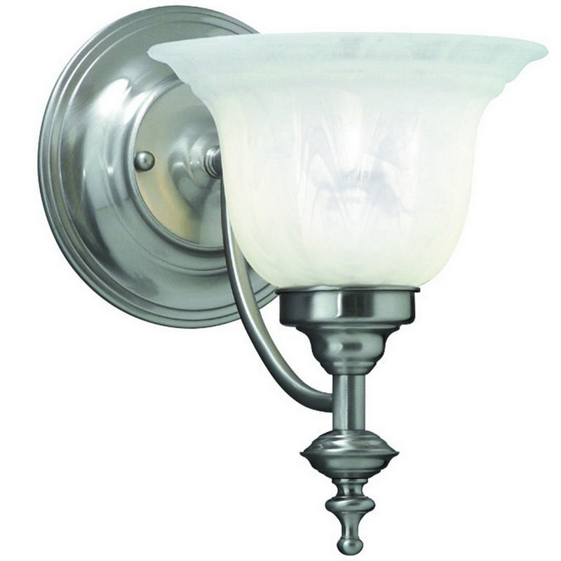 Applique murale à bras 1 lumières Bainsbury, Nickel satiné