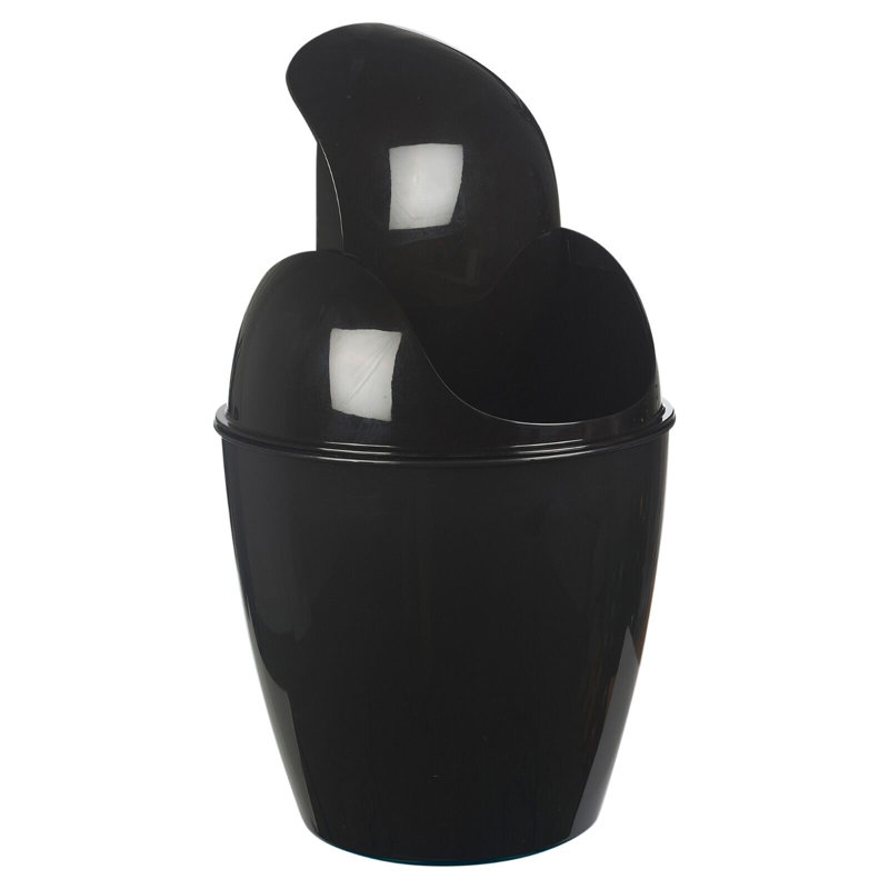Octayvia Plastic Swing Top Kitchen Trash Can - 1.32L, 3.17L, Black