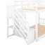 Lit superposé simple au-dessus de rangement blanc - mystérieux et, fabriqué à partir d'un lit de plancher en pin, avec un espace attrayant