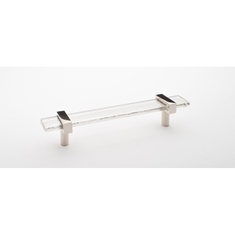 Adjustable 9" Length Bar Pull, Polished Nickel/Clear, 7"