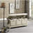 Solid Wood Flip-Top Seat Bench With Beige Fabric Upholstery And Storage White Finished Box