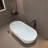63 in. Freestanding Soaking Solid Surface Bathtub-98606635
