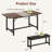 63" Dining Table Set for 4-6, Large Extendable Kitchen Table Set with 2 Upholstered Benches for 6, 3 Piece Rectangle Dining Table Set for 4 for Apartment, Saving Space