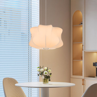Luminaire suspendu blanc minimaliste en tissu pour le salon