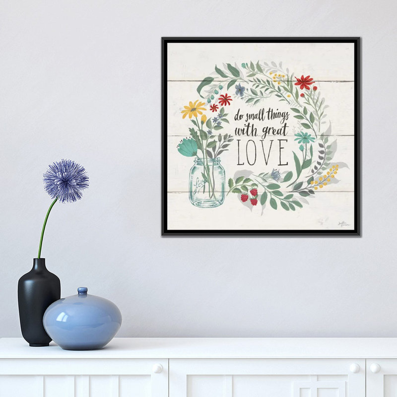 « fleuriing pensées iv », impression sur toile, H 18 po x l 18 po x P 1,5 po, Toile avec cadre noir, Pas de tapis