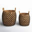 Handmade Coastal Wicker Basket With Handles - Set of 2