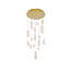 Luminaire suspendu cylindrique à 16 lumières DEL avec accents en cristal Alfee-253176752