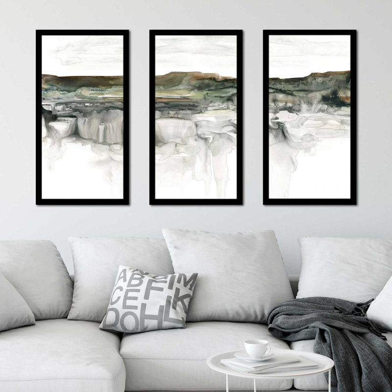 «River Flow» par Carol Robinson - peinture sur cadre 3 pièces, L 40,5 po x H 25,5 po x P 1 po