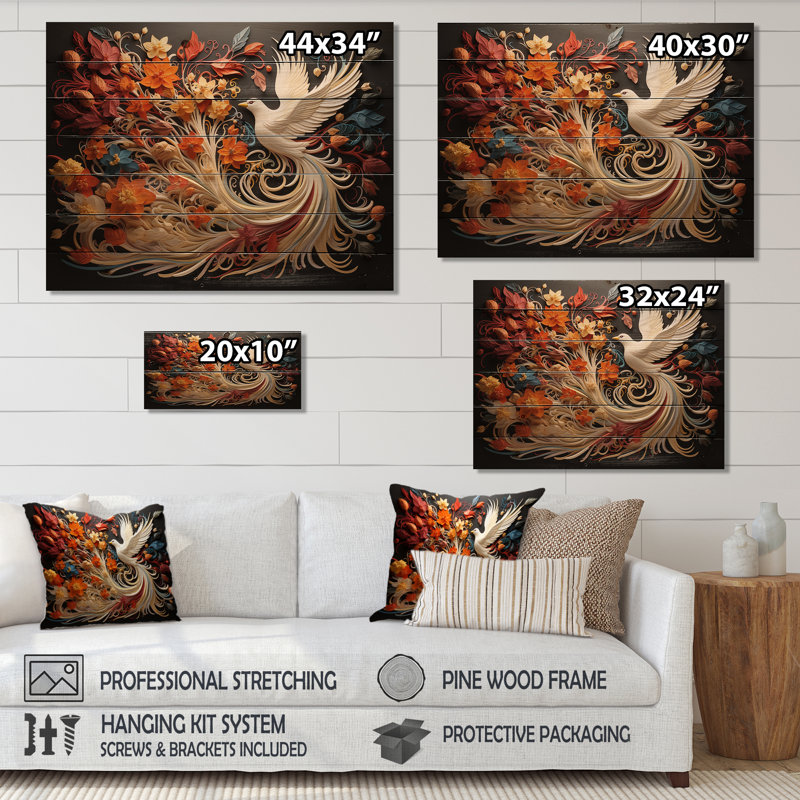 «Minhthu Christianity Pentecost Fire on Wood Print», H 10 po x l 20 po x P 0,78 po