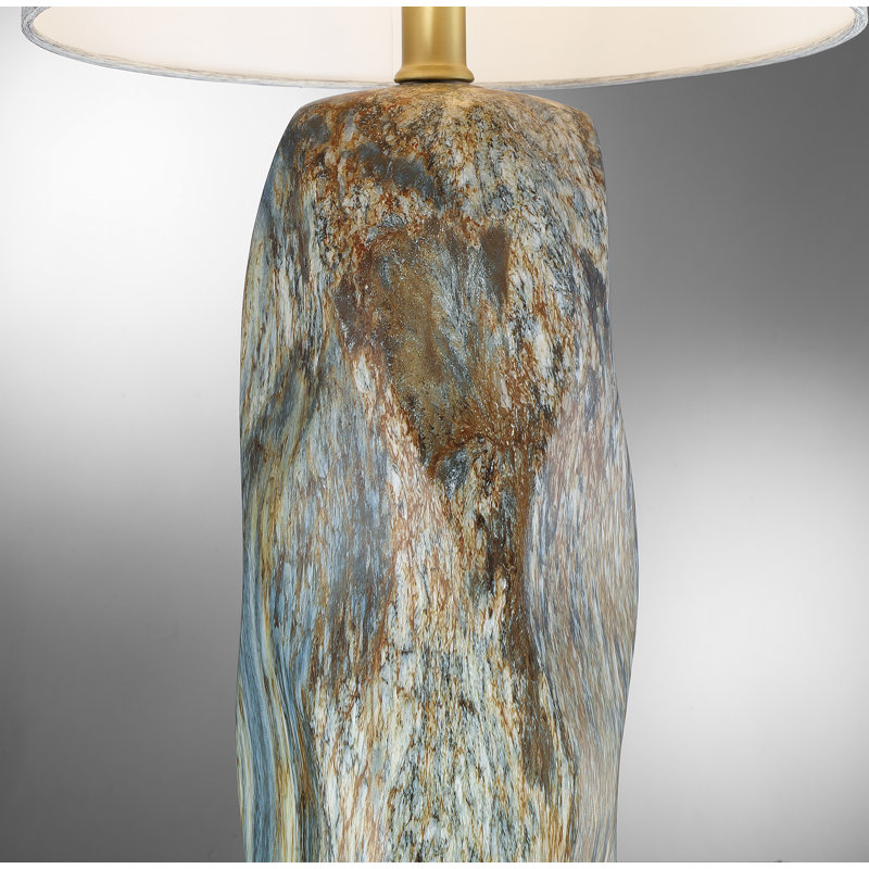 Bradwell Ceramic Table Lamp, Slate, White