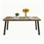 Table de salle à manger d'extérieur en bois d'acacia gris avec pieds en métal rustique, table de patio rectangulaire pour le jardin et la cour-702254623