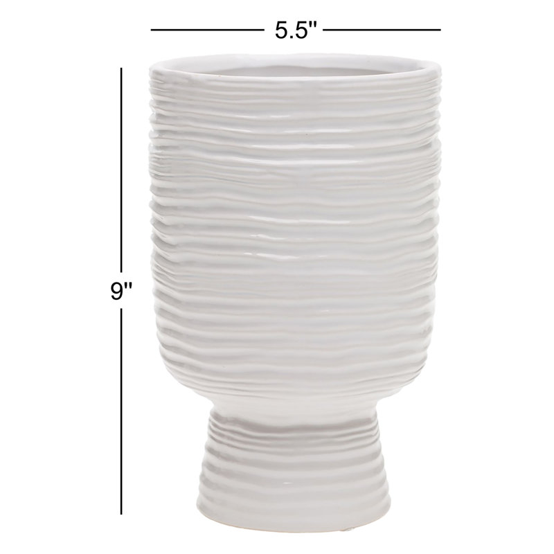 Canella Handmade Ceramic Table Vase, 9" H x 5.5" W x 5.5" D