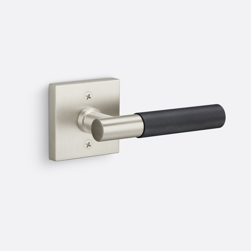 Rosette carrée Aspra, Nickel satiné / noir mat