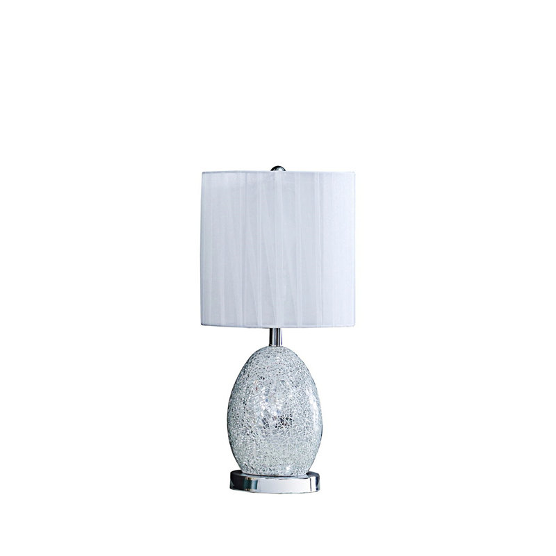 Lampe de table en métal avec veilleuse, élégant abat-jour en coton / lin, à 3 réglages d'intensité, idéal
