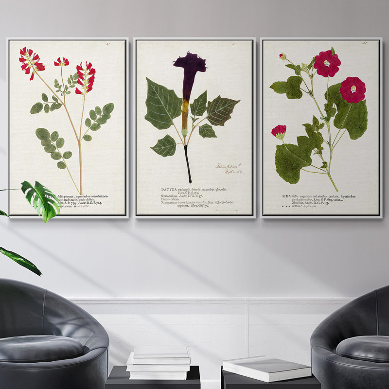 Lodge Pun I - Ensemble de 3 reproductions encadrées sur toile, H 27 po x l 54 po x P 2 po, Blanc