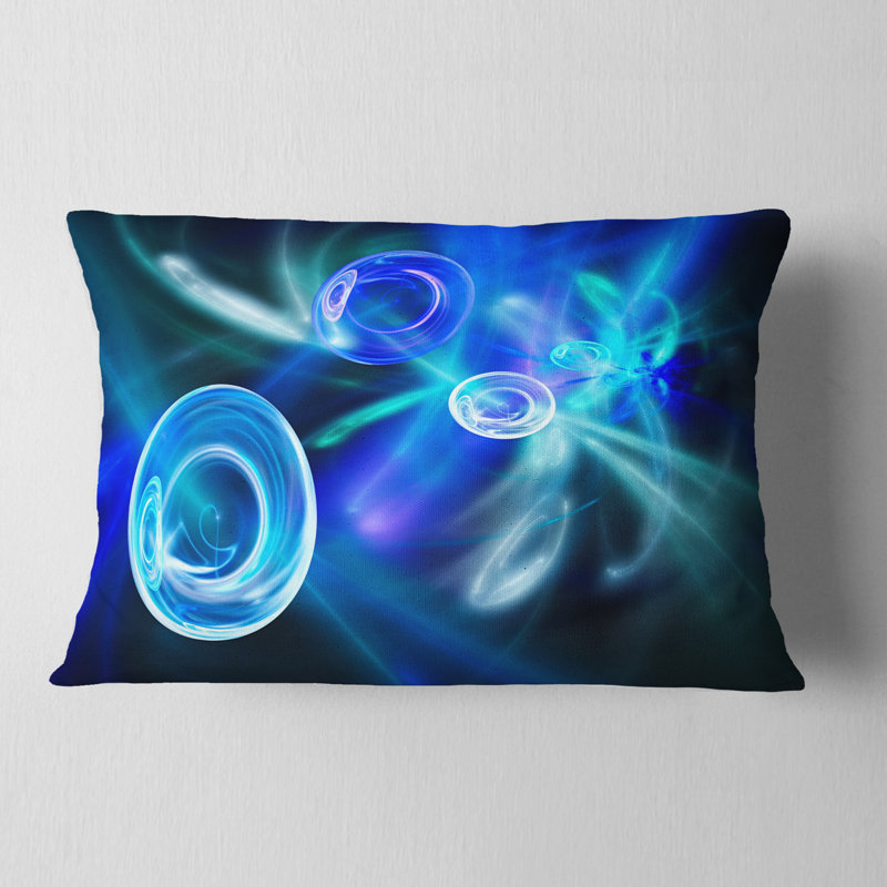 Bureau Fractal - Coussin imprimé abstrait, Rectangulaire, Noir, 12 po x 20 po