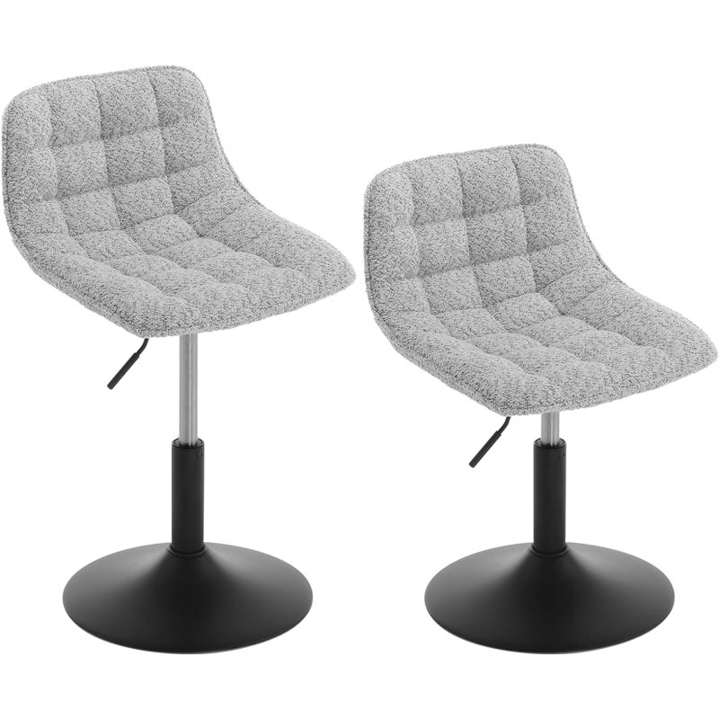 Niyati Swivel Upholstered Adjustable Height Counter Stool, Grey