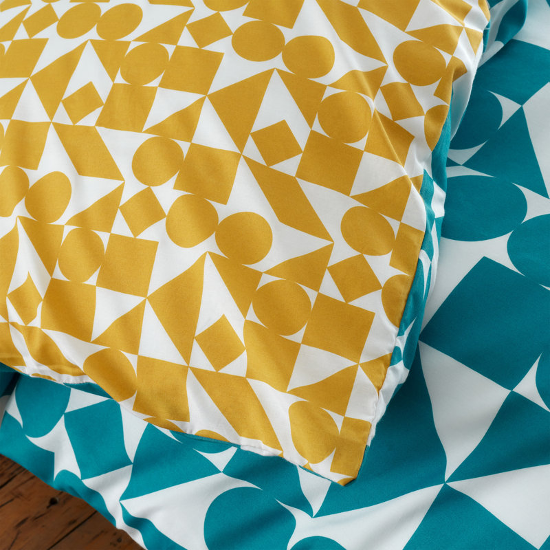 Retro Geo Duvet Cover Set With Pillowcase, Double - 2 Standard Pillowcase