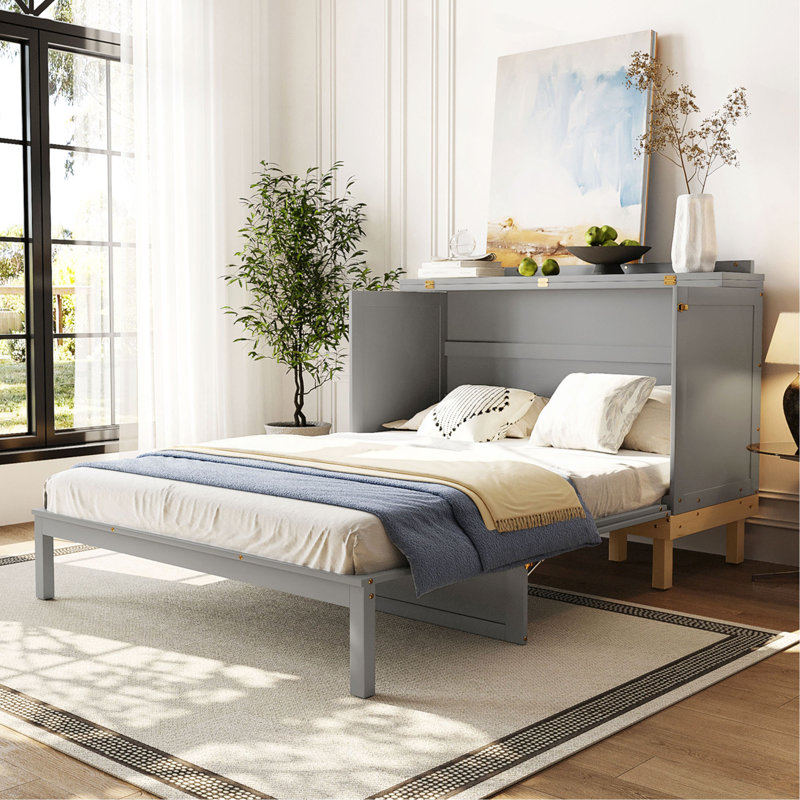 Grand lit escamotable, gris, Gris
