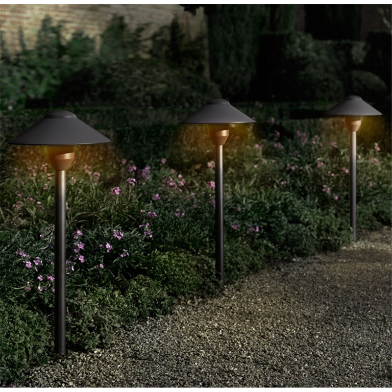 Black Aluminum LED Pathway Light with Cool White Bulb