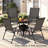  Set Of 2 Outdoor Folding Chairs, Portable Patio Dining Chairs With Armrests & High Back, Sturdy Steel Frame For Garden, Lawn, Poolside, Camping (Gray)-2080914654
