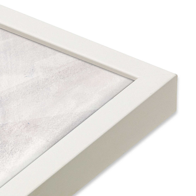 Doux rosé et crème, abstrait II, Cadre ouvert à coins ouverts, blanc opaque, H 17 po x l 13 po