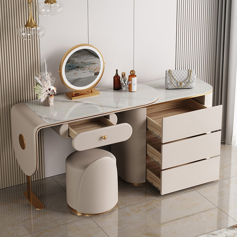 Makeup Vanity with Light mirror,4 drawers,1 chair