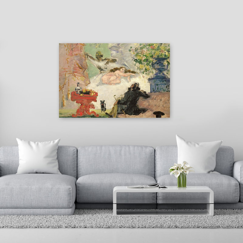 " A Modern Olympia, 1873-74 Abstract Contemporary Cat Flower Wall Art Print " by Paul Cezanne, H 40 po x l 60 po