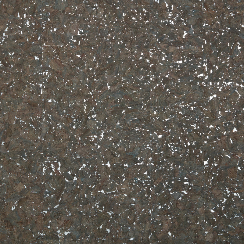 Authentic Cork Wallpaper, Espresso Brown/Silver