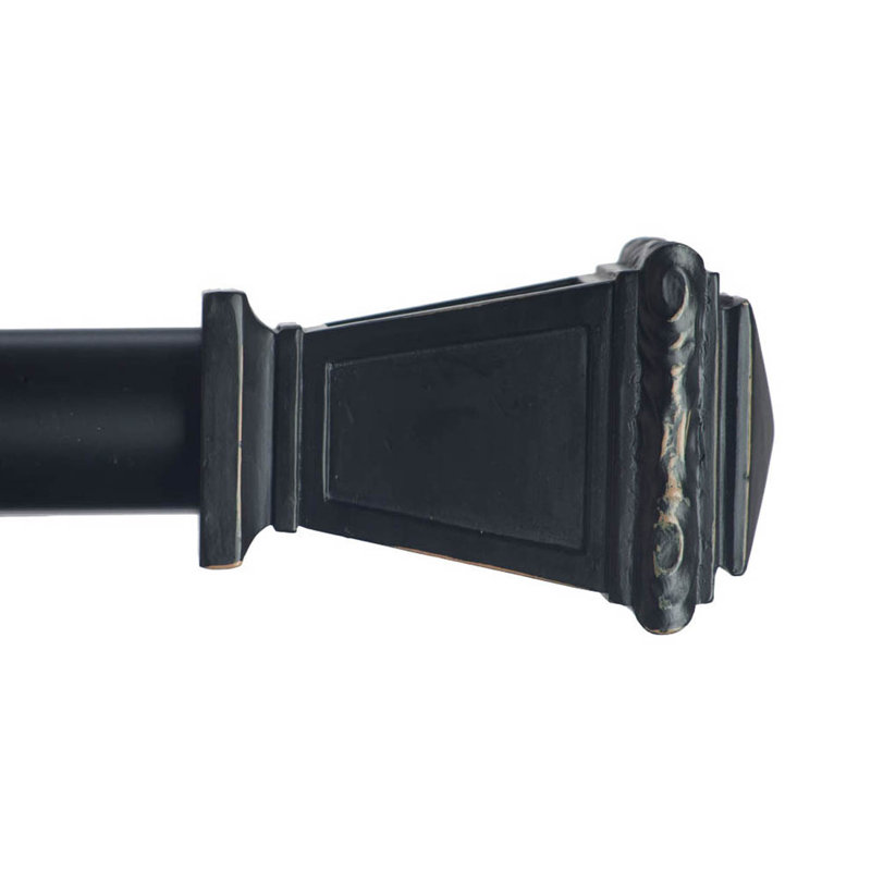 Tringle à rideaux simple 1,125 Clukey, Noir, H 3,5 po x l 96 po x P 5,25 po