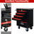 6 Drawers Metal Rolling Tool Cart - Black&Red For Garage, Workshop, Warehouse Storage With 6 Convenient Movement-1323881084