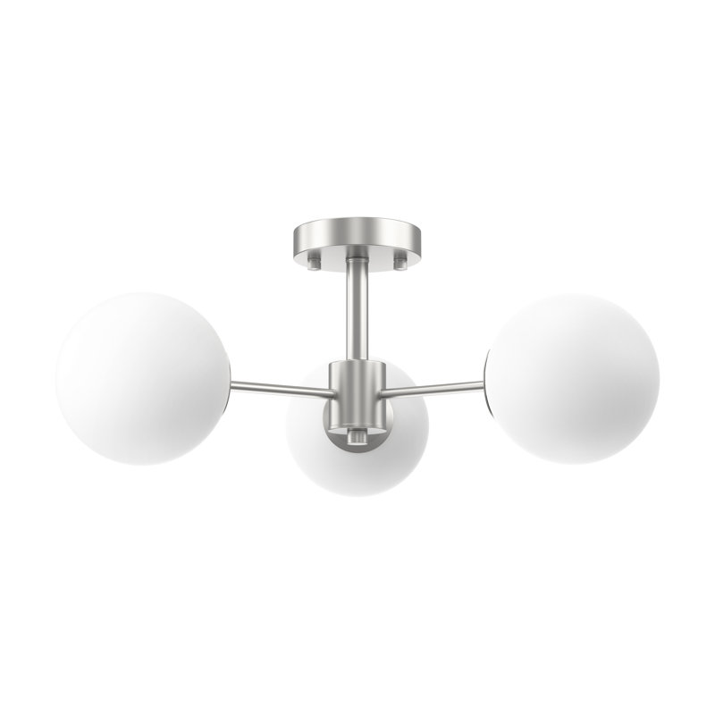 Plafonnier semi-encastré 21 po Phylliss, Nickel brossé